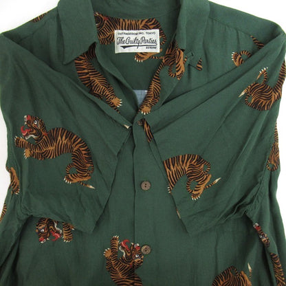 WACKO MARIA Hawaiian Long Sleeve Shirt Tiger Green Size S