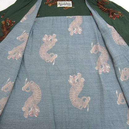 WACKO MARIA Hawaiian Long Sleeve Shirt Tiger Green Size S