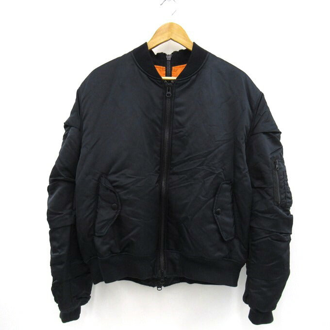 AMNJX 27CIRCUS MA-1 Bomber Jacket Black Size M