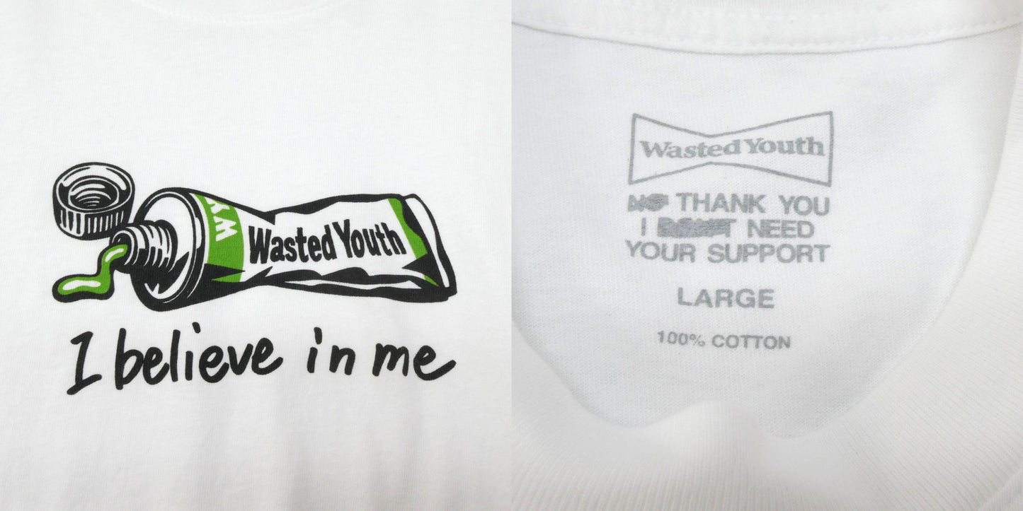 Wasted Youth Believe DSML T-Shirt White Size L