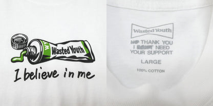 Wasted Youth Believe DSML T-Shirt White Size L