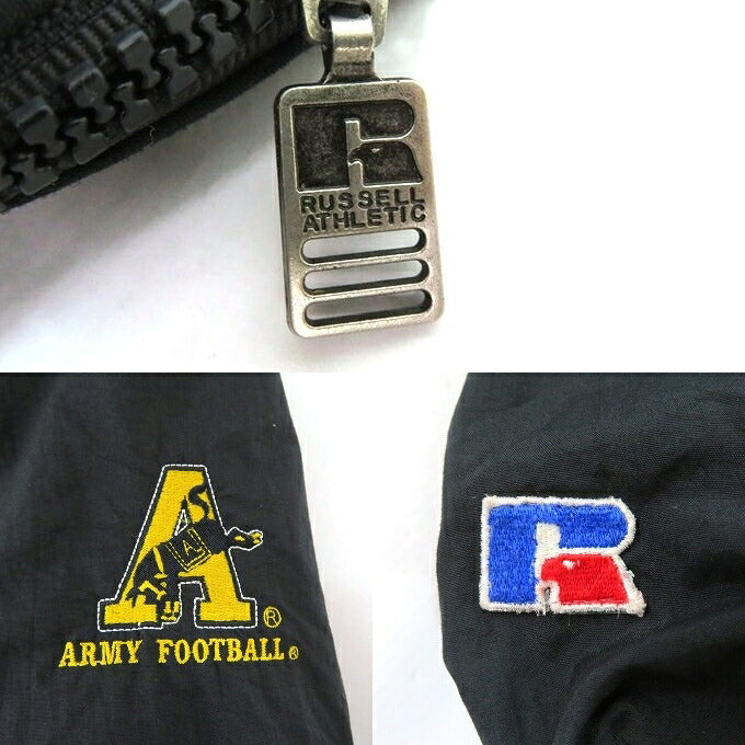 RUSSELL ATHLETIC Rib Line Half-Zip Hoodie Black Size XL