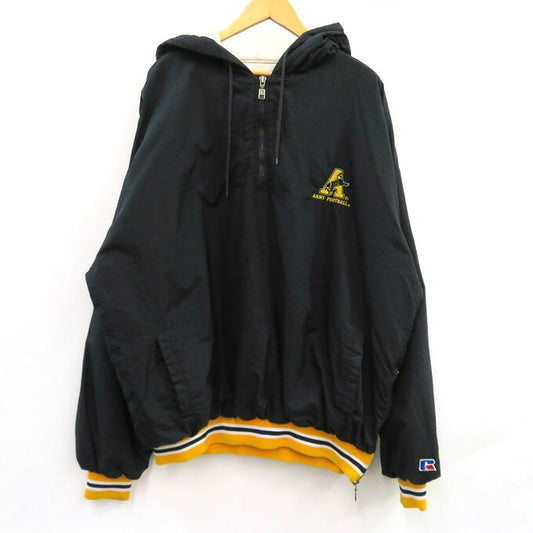 RUSSELL ATHLETIC Rib Line Half-Zip Hoodie Black Size XL