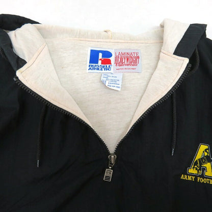 RUSSELL ATHLETIC Rib Line Half-Zip Hoodie Black Size XL