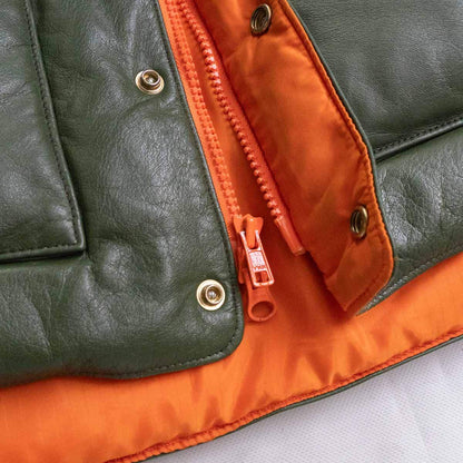 Rainbow Country Leather Down Jacket Size L