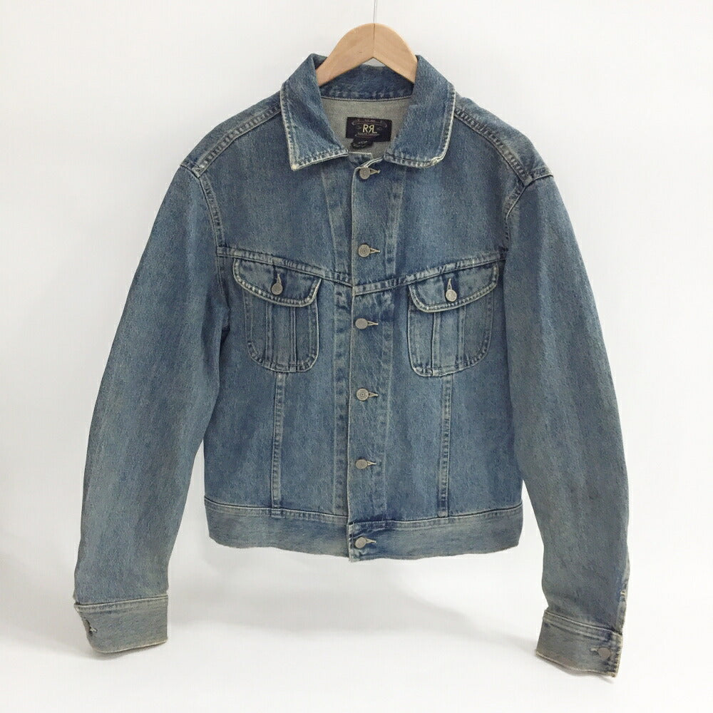 RRL 90s Cropped 3-Star Tag Denim Jacket Blue Size M