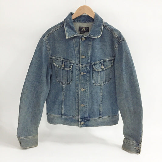 RRL 90s Cropped 3-Star Tag Denim Jacket Blue Size M