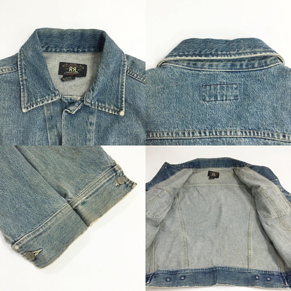 RRL 90s Cropped 3-Star Tag Denim Jacket Blue Size M