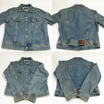 RRL 90s Cropped 3-Star Tag Denim Jacket Blue Size M