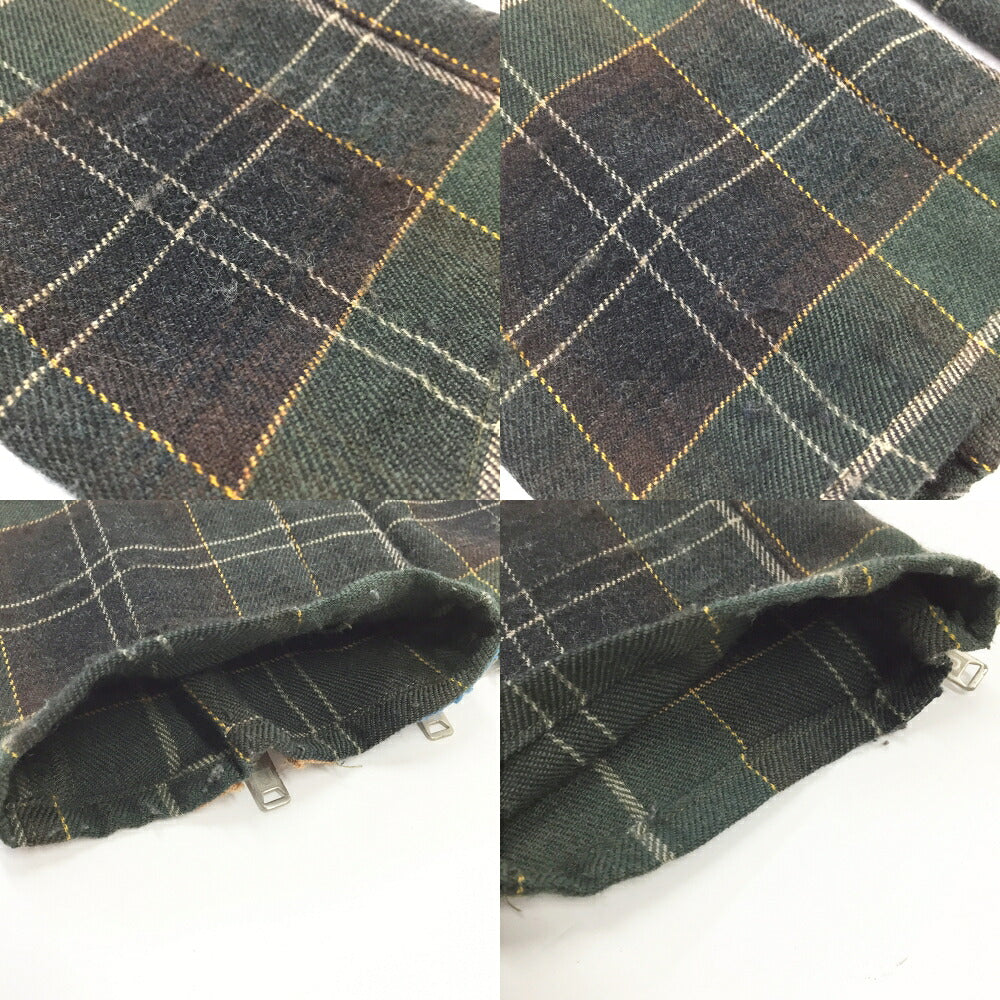 UNDERCOVER Zip Bondage Check Pants Khaki Green Size 2