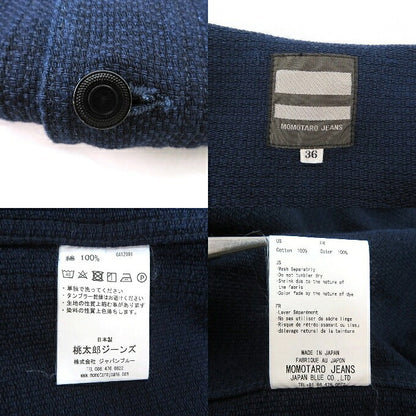 MOMOTARO JEANS Dobby US Navy Coverall Denim Indigo Size 36