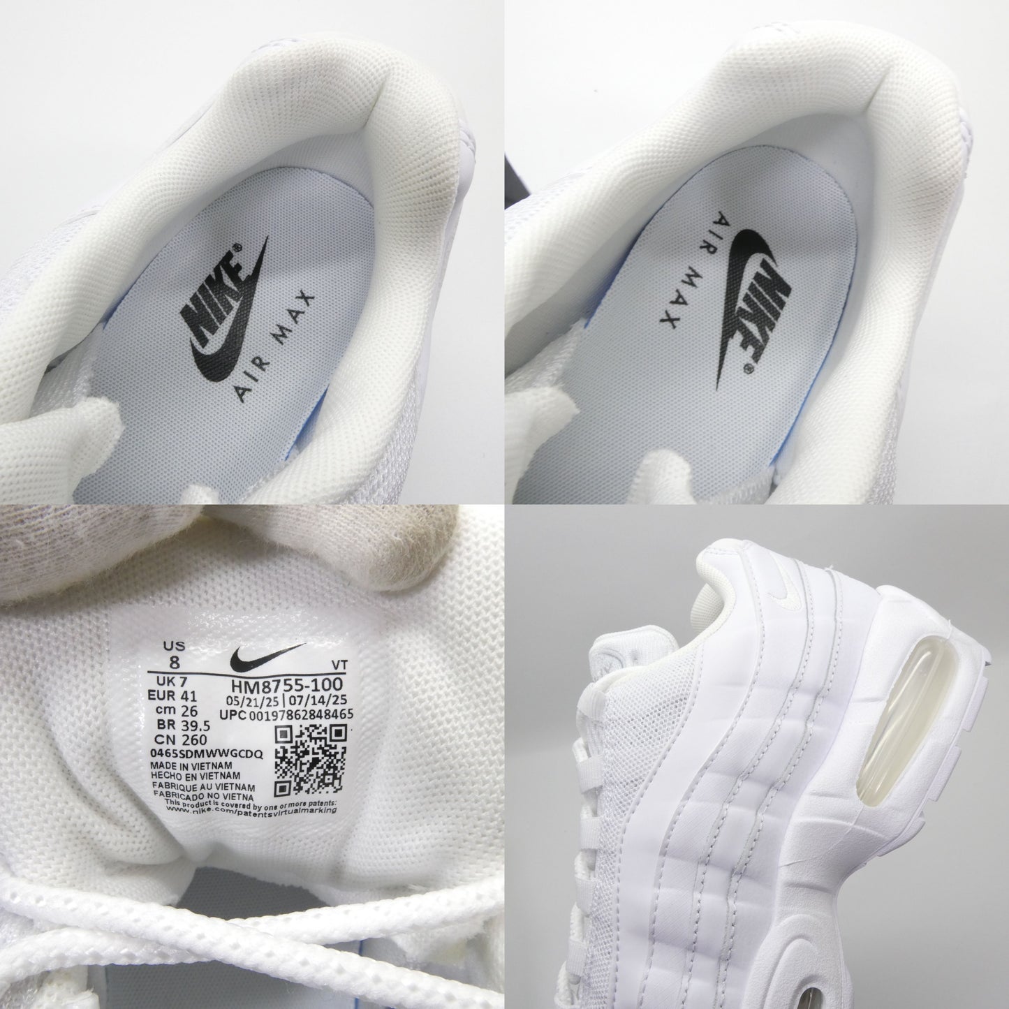 NIKE Air Max 95 Big Bubble White Sneakers
