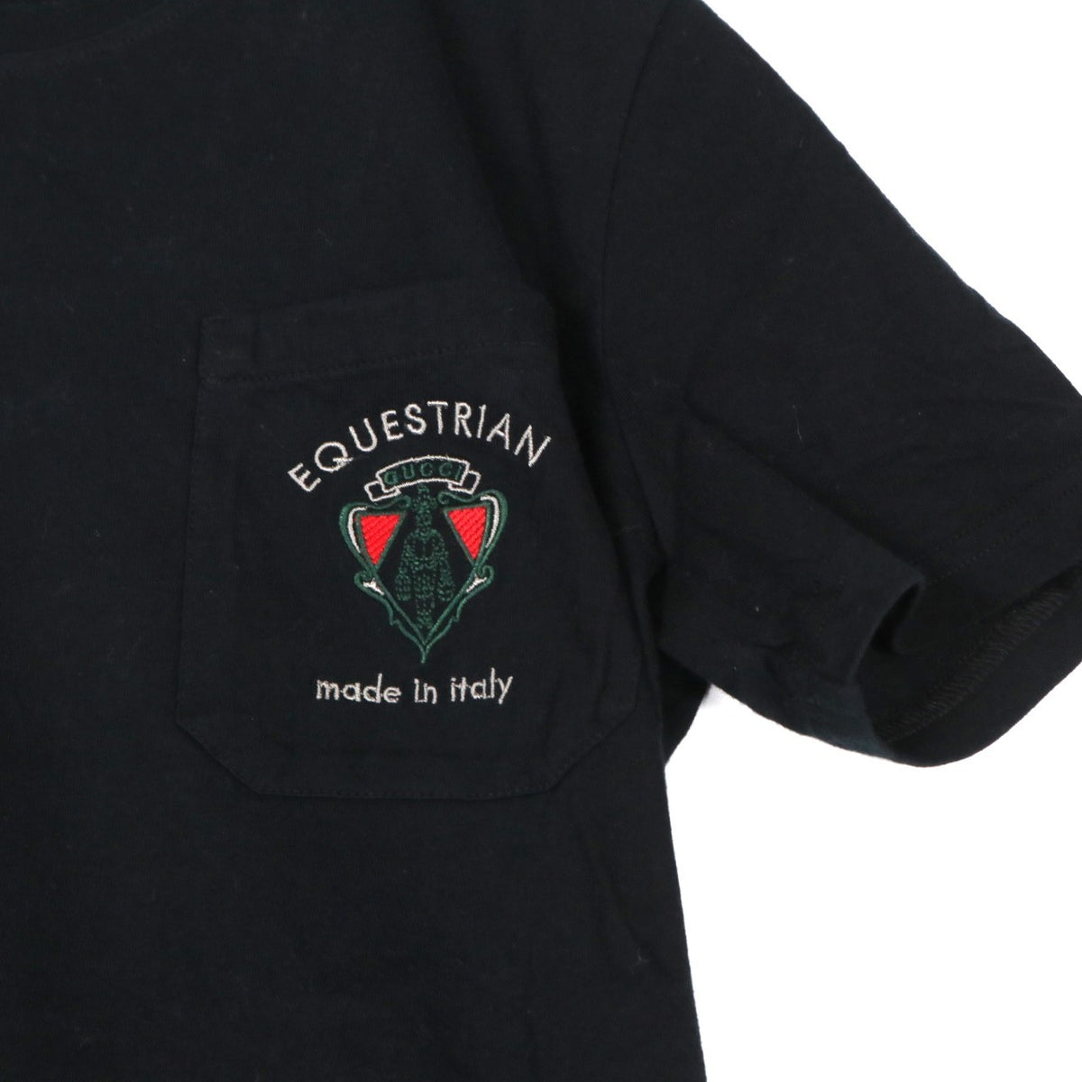 GUCCI Pocket Cotton T-Shirt Black SS Size XS
