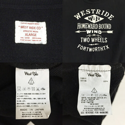 WEST RIDE RW Crewneck Sweatshirt Black Size XL