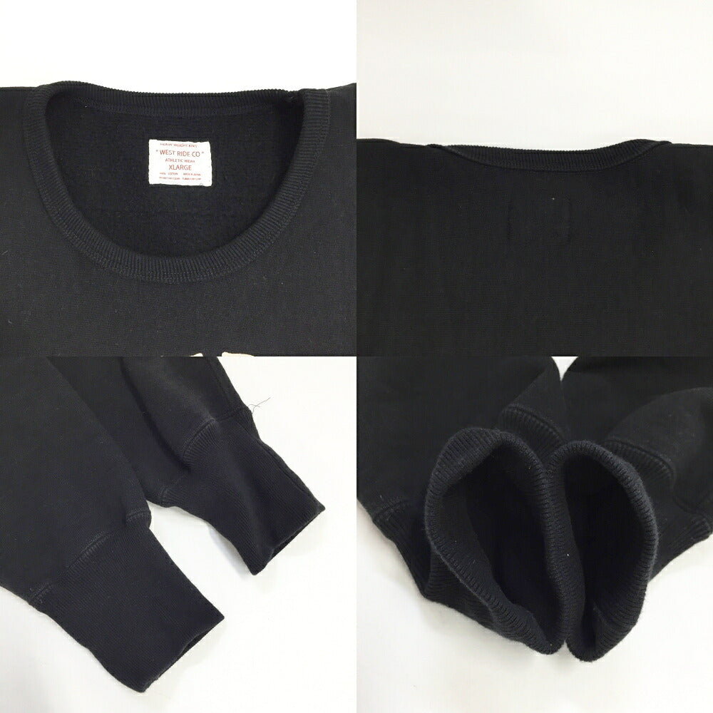 WEST RIDE RW Crewneck Sweatshirt Black Size XL