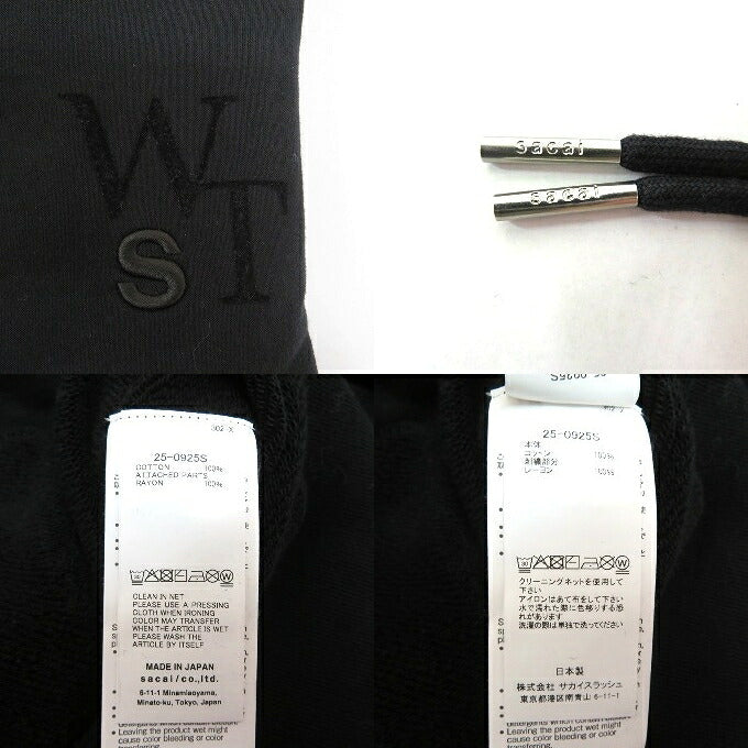 WTAPS x sacai Flock Print Hoodie Black Size 5