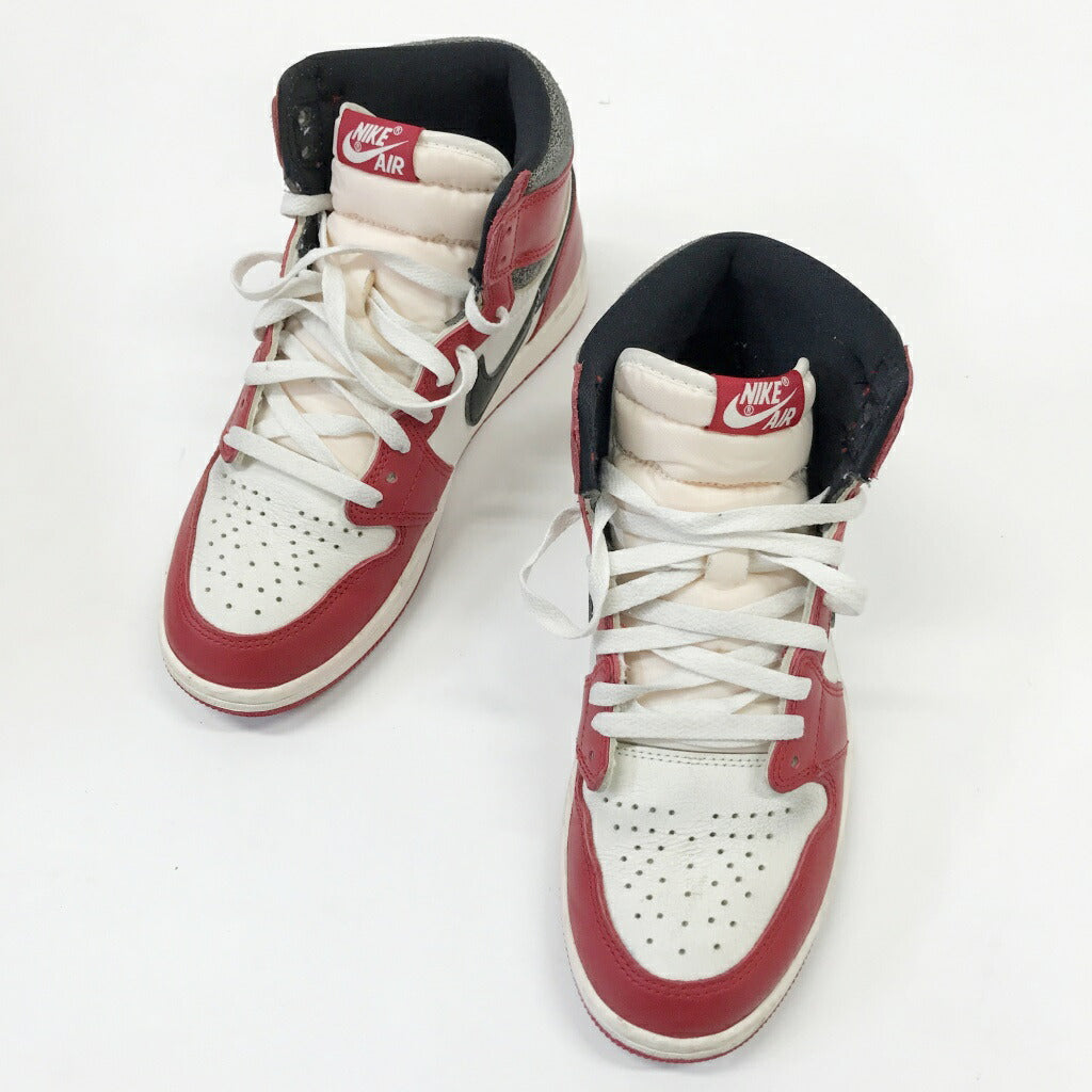 NIKE Air Jordan 1 Retro High OG Red White Sneakers Size 26.0