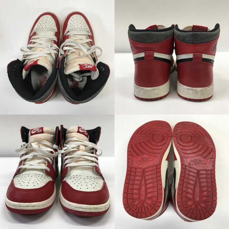 NIKE Air Jordan 1 Retro High OG Red White Sneakers Size 26.0