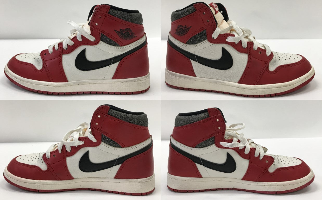 NIKE Air Jordan 1 Retro High OG Red White Sneakers Size 26.0