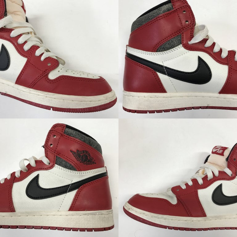 NIKE Air Jordan 1 Retro High OG Red White Sneakers Size 26.0