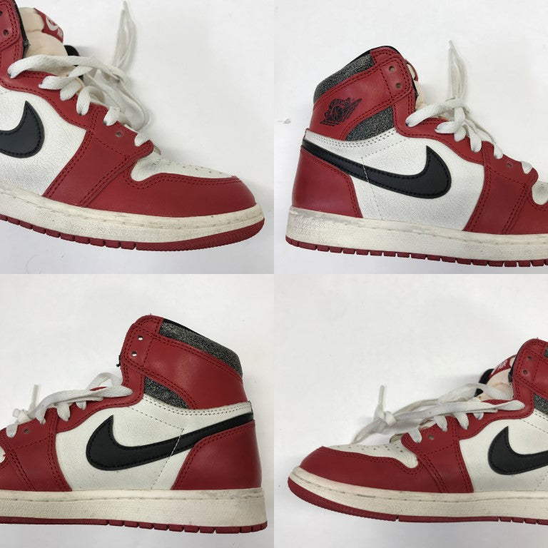 NIKE Air Jordan 1 Retro High OG Red White Sneakers Size 26.0