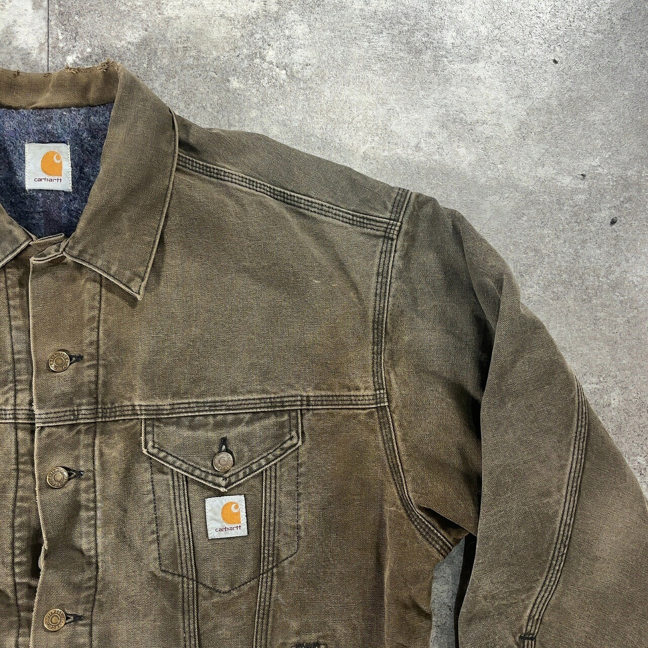 Carhartt 90s Faded Moss Green Trucker Jacket Size XXL