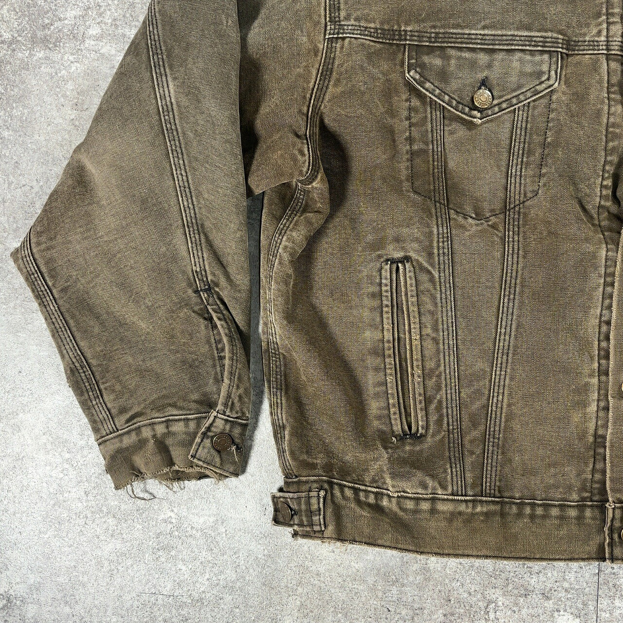 Carhartt 90s Faded Moss Green Trucker Jacket Size XXL