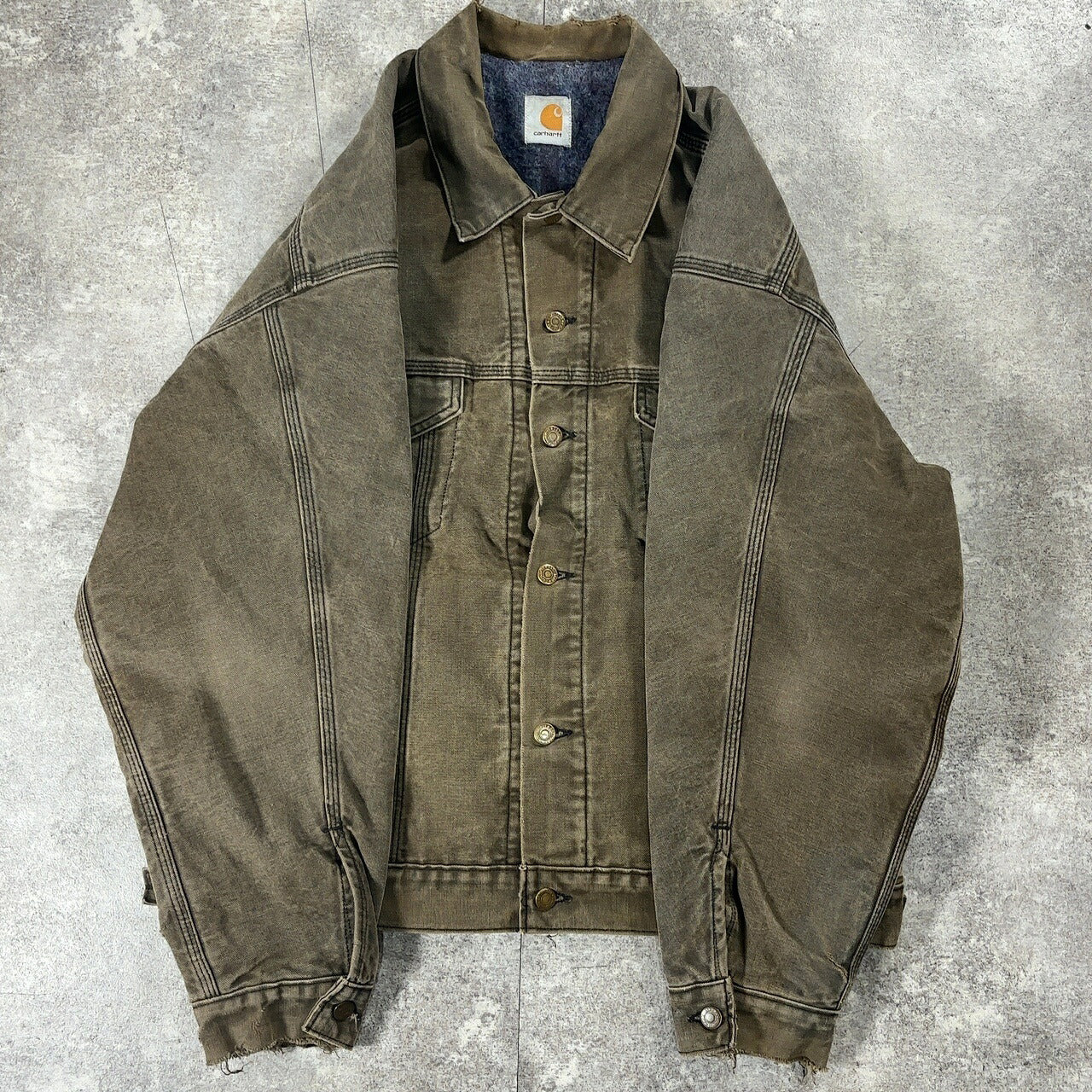 Carhartt 90s Faded Moss Green Trucker Jacket Size XXL