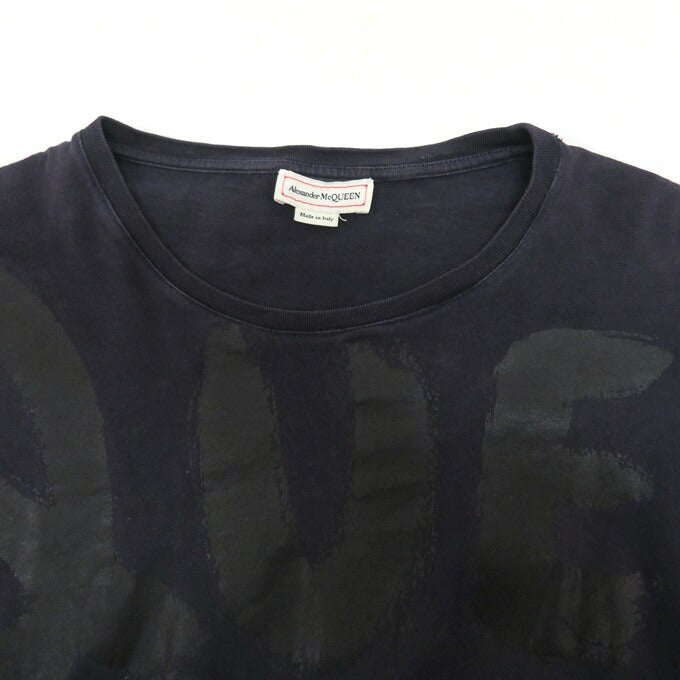ALEXANDER MCQUEEN Crewneck Long Sleeve T-Shirt Navy Size XL