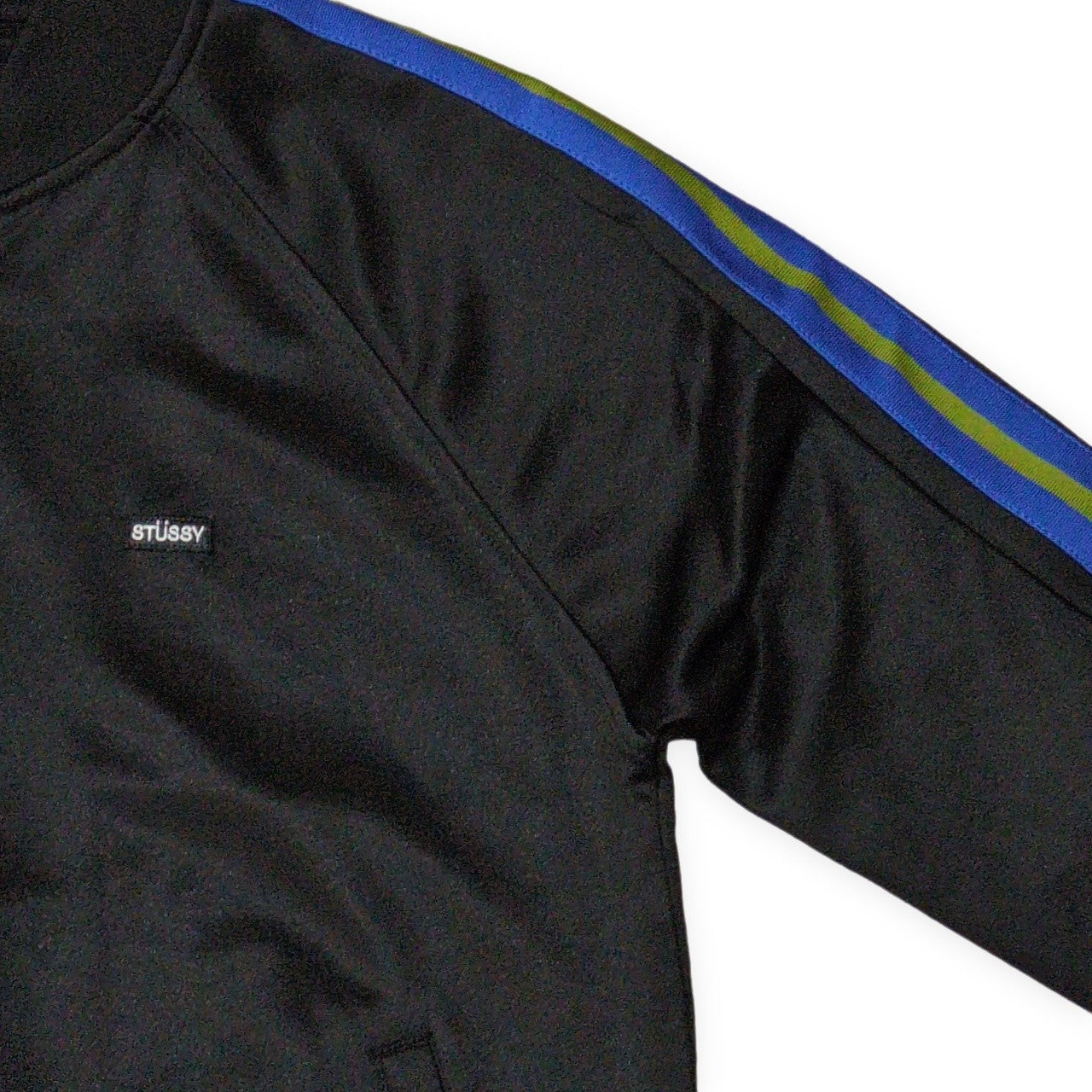 Stussy Black Striped Polyester Track Jacket Size M