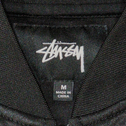 Stussy Black Striped Polyester Track Jacket Size M