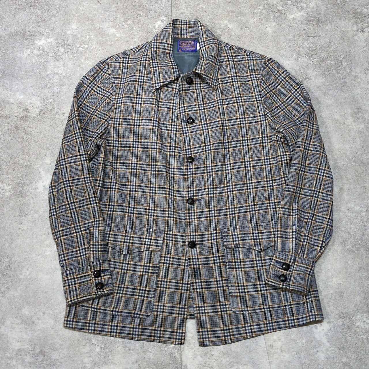 Pendleton Vintage 70s USA Wool Check Jacket Gray Size M