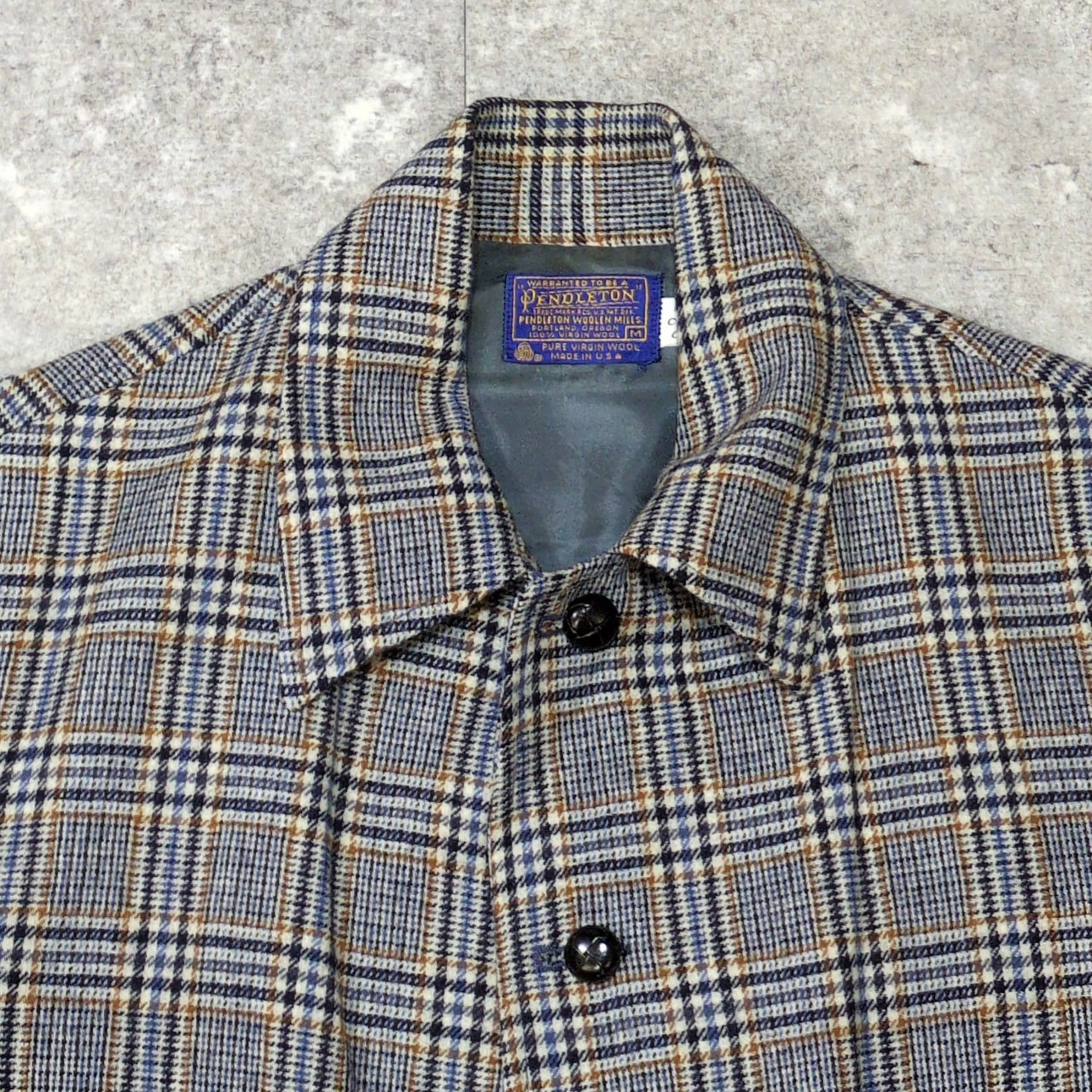 Pendleton Vintage 70s USA Wool Check Jacket Gray Size M