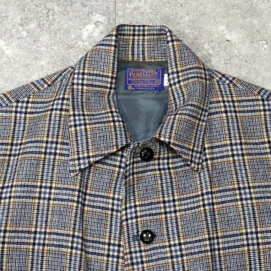 Pendleton Vintage 70s USA Wool Check Jacket Gray Size M