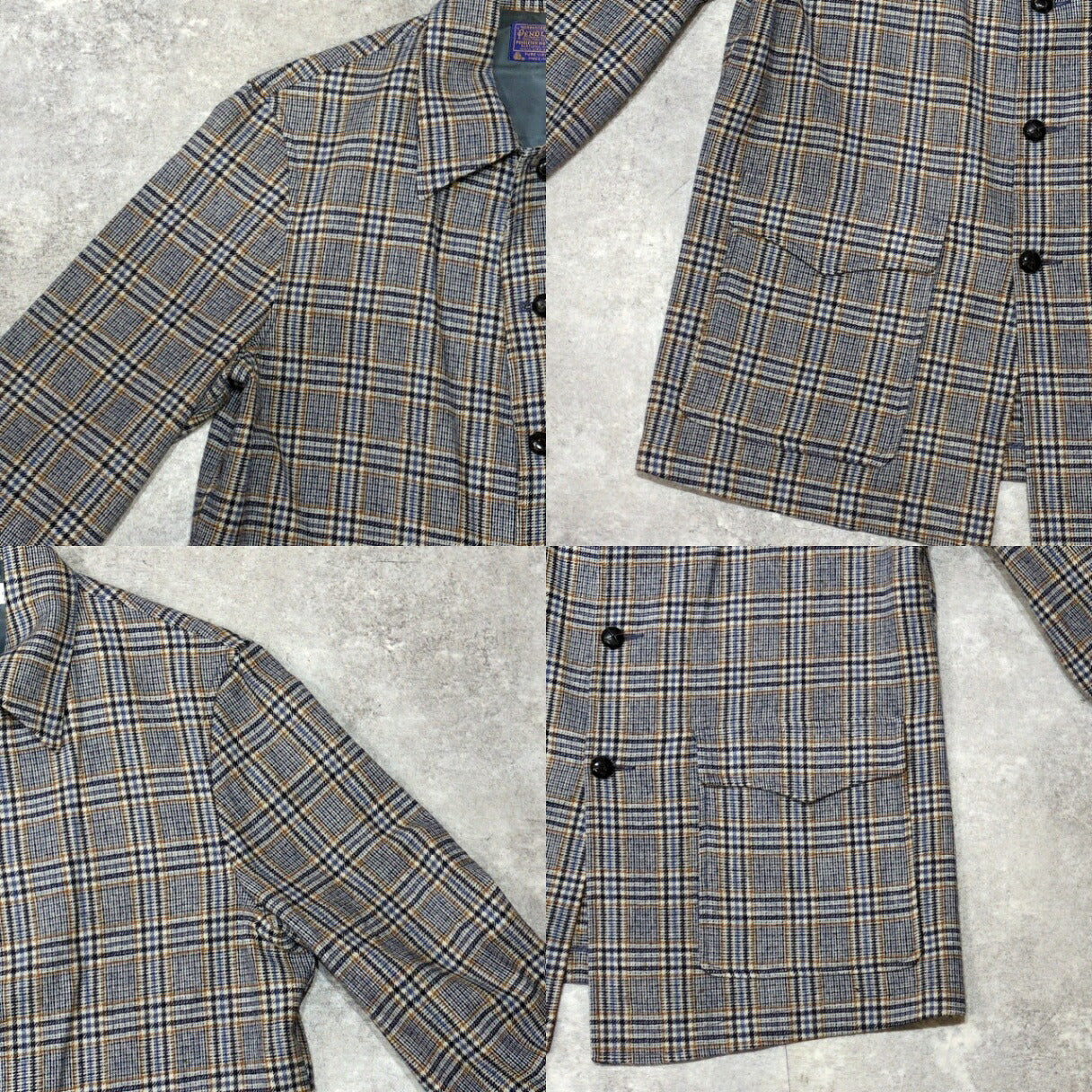 Pendleton Vintage 70s USA Wool Check Jacket Gray Size M
