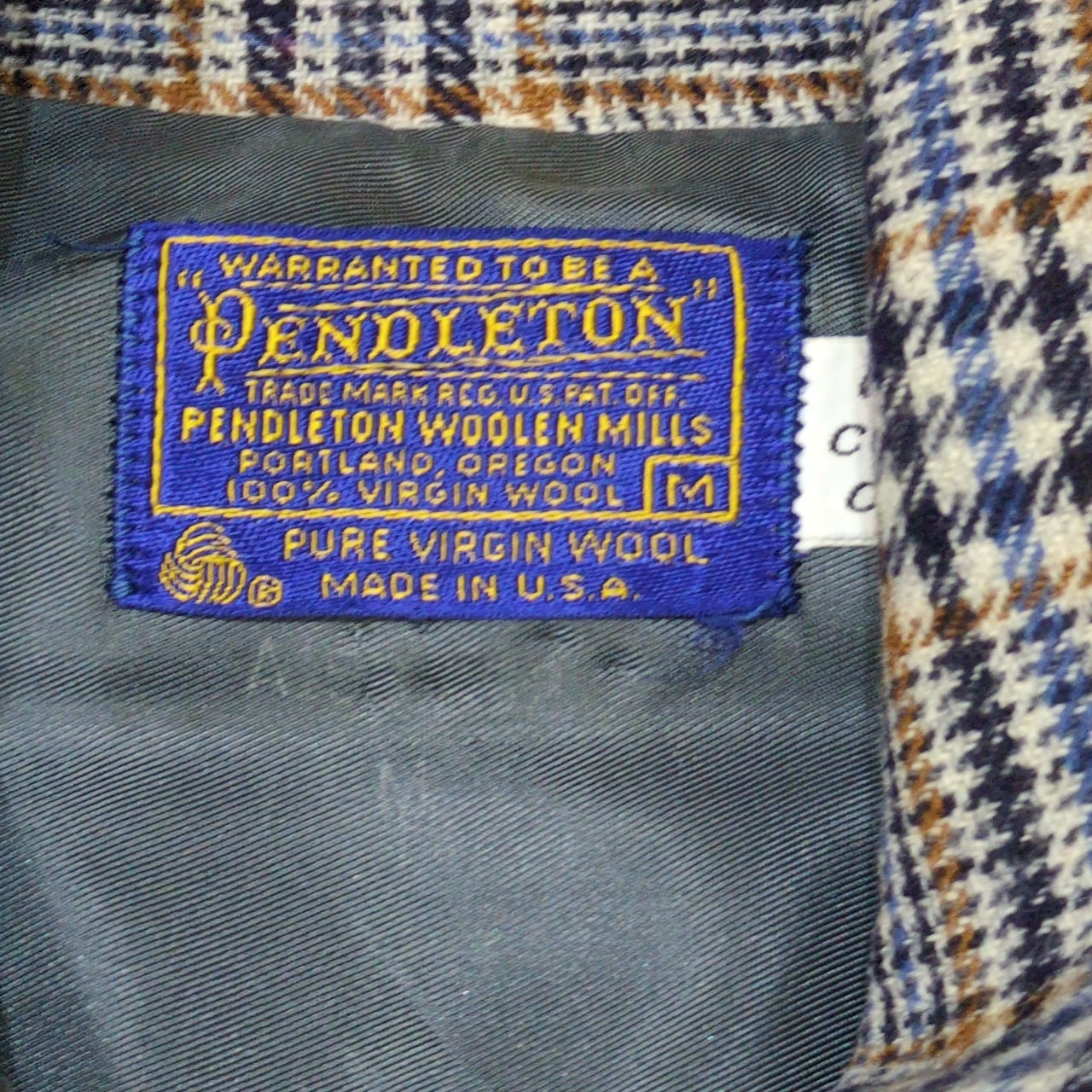 Pendleton Vintage 70s USA Wool Check Jacket Gray Size M