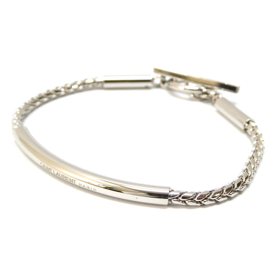 SAINT LAURENT Multi Tubes Bracelet Silver Size ONE SIZE