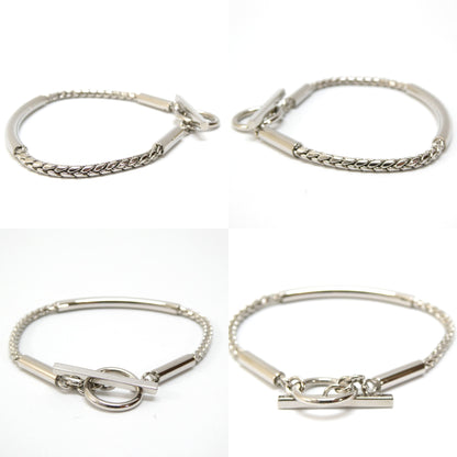 SAINT LAURENT Multi Tubes Bracelet Silver Size ONE SIZE