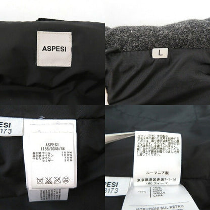 ASPESI Wool Down Vest Charcoal Gray Size L