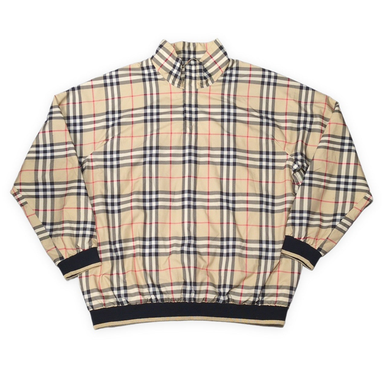 Burberry Nova Check Half-Zip Pullover Jacket Size M