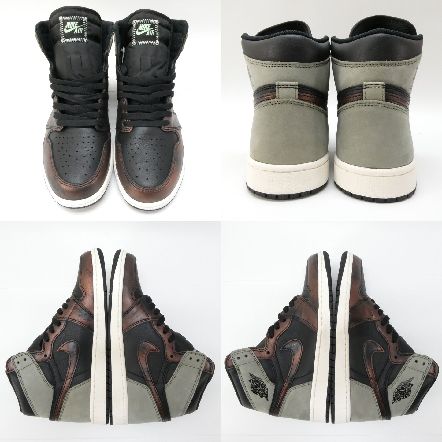 NIKE AIR JORDAN 1 Retro High OG Black Light Army Sneakers