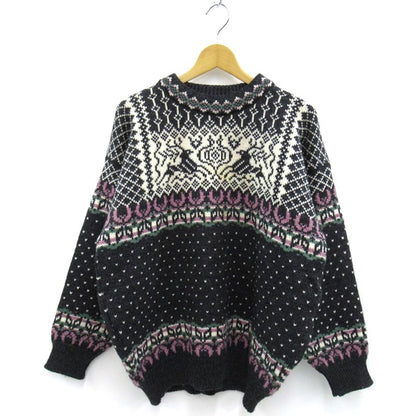 DALE OF NORWAY 80s Birdseye Nordic Knit Sweater Black Size L