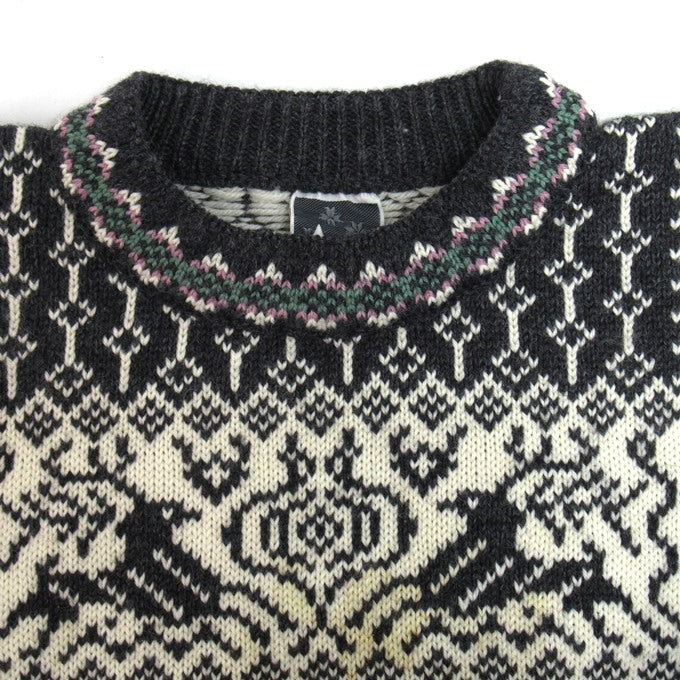DALE OF NORWAY 80s Birdseye Nordic Knit Sweater Black Size L