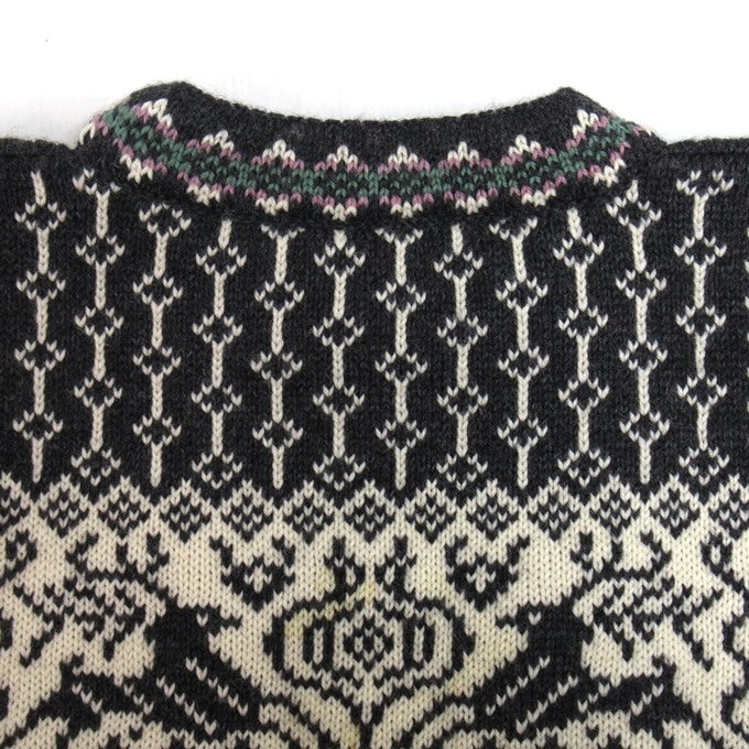 DALE OF NORWAY 80s Birdseye Nordic Knit Sweater Black Size L