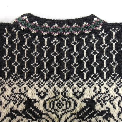 DALE OF NORWAY 80s Birdseye Nordic Knit Sweater Black Size L
