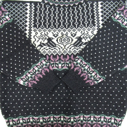DALE OF NORWAY 80s Birdseye Nordic Knit Sweater Black Size L