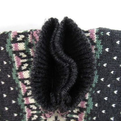 DALE OF NORWAY 80s Birdseye Nordic Knit Sweater Black Size L