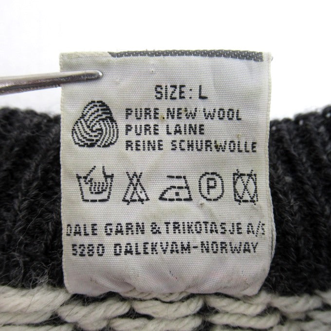 DALE OF NORWAY 80s Birdseye Nordic Knit Sweater Black Size L
