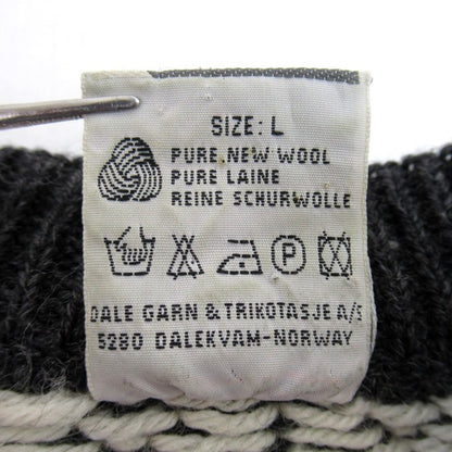 DALE OF NORWAY 80s Birdseye Nordic Knit Sweater Black Size L