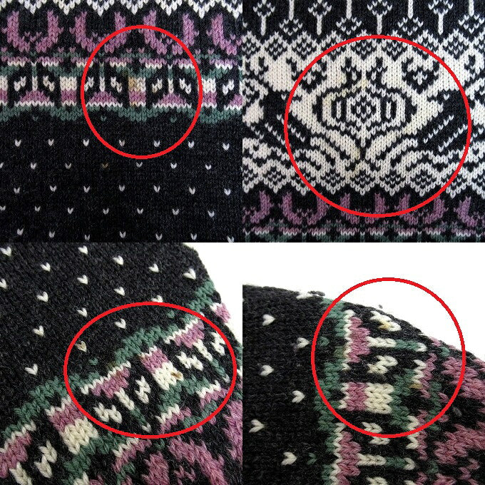 DALE OF NORWAY 80s Birdseye Nordic Knit Sweater Black Size L